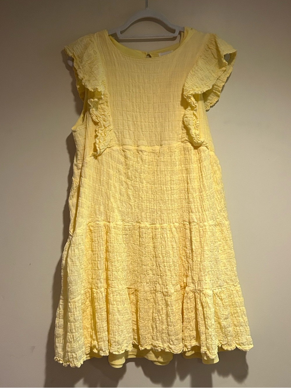 Hayden Los Angeles Yellow Textured Tiered Dress Sz 1X